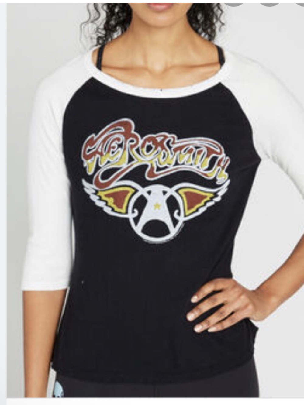 Soulcycle Aerosmith Back In The Saddle distressed raglan T-shirt medium